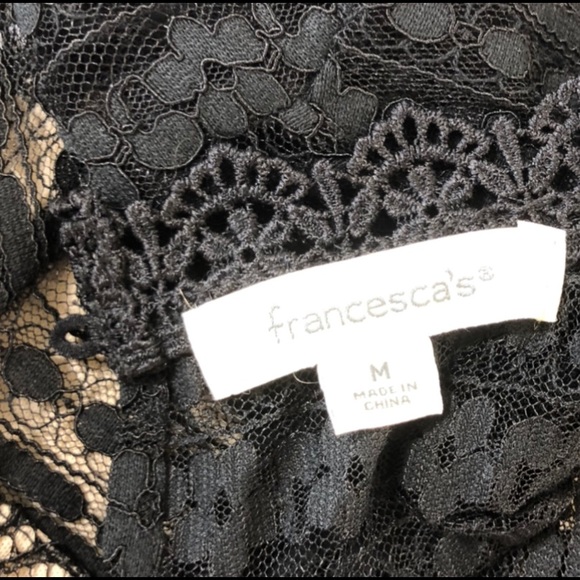 Francesca's Kenna Collection Lace A-Line Mini Black Lace Dress Holiday Dress Med - Picture 12 of 16